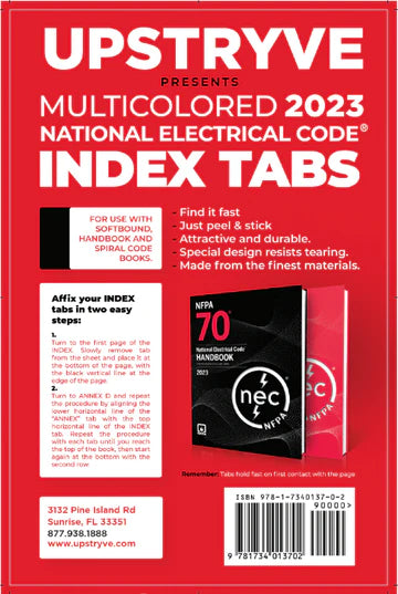 Pre-order Tabs for 2023 NFPA 70, National Electrical Code (NEC)