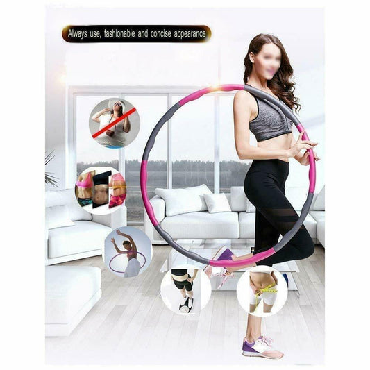 Hoola Hoop Folding Fitness Weighted Hula Hoops 1kg 8 Sections for Exercise